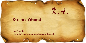 Kutas Ahmed névjegykártya